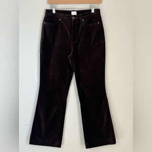 Ann Mashburn Kendall Flare 5-Pocket Jean Pants Brown‎ Velvet Sz 28